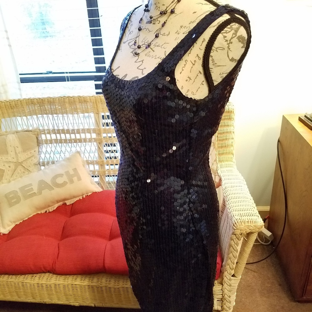 Blue sequin body dress by Niteline